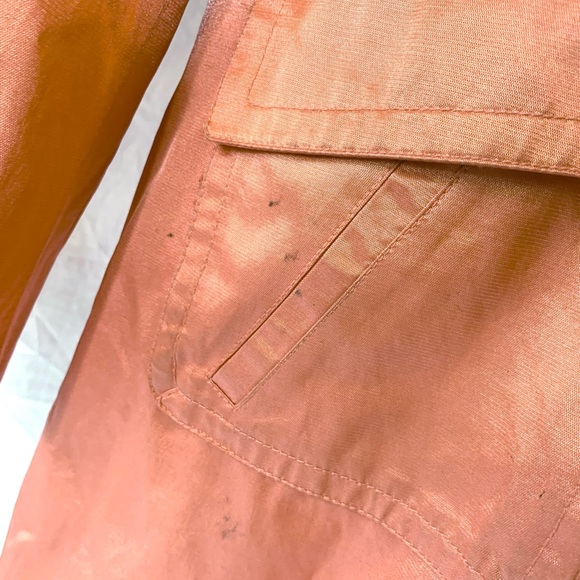Vintage Plus Size Satin Shacket Trench Blazer Pastel Coral Pink Barbie Cotton - Picture 7 of 9